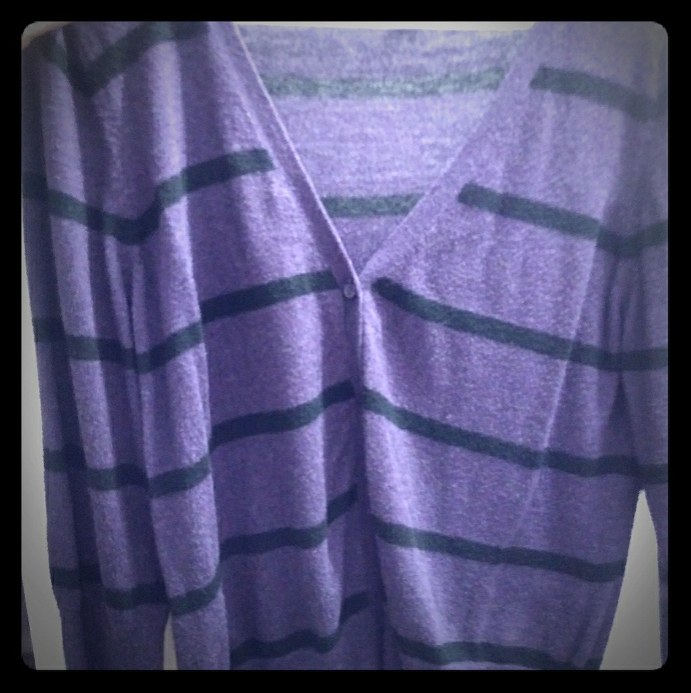 Purple and black striped sweater